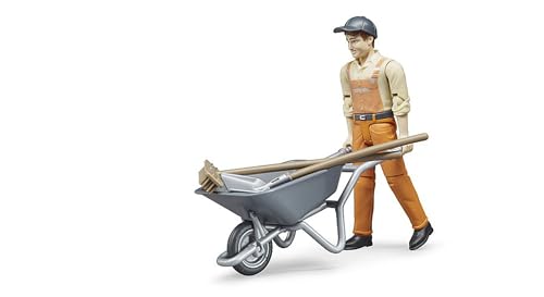 bruder 62130 - bworld Figurenset Kommunalarbeiter - 1:16 Spielzeugfigur, Baufahrzeug, Bauarbeiter, Bauernhof, Mensch