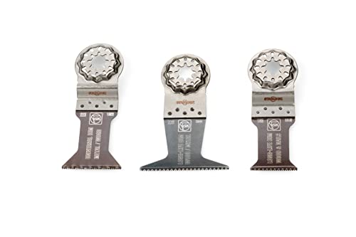 Fein E-Cut Combo Starlock Wood & Metal Tauchsägeblätter (3-teiliges Set, Aufnahme Starlock, für Sägearbeiten in Holz + Metall, für Multitools)