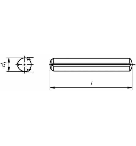 Reidl Zylinderkerbstifte 10 x 24 mm DIN 1473 Stahl blank 5 Stück