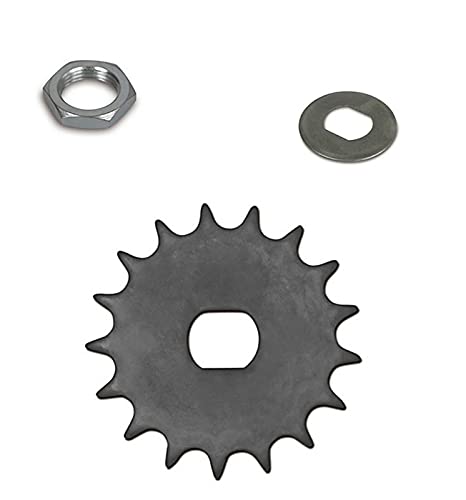 3-teiliges Set aus Ritzel 17 Zahn, Befestigungsmutter und Sicherungsblech für Simson S51, S70, KR51/2, SR50, SR80