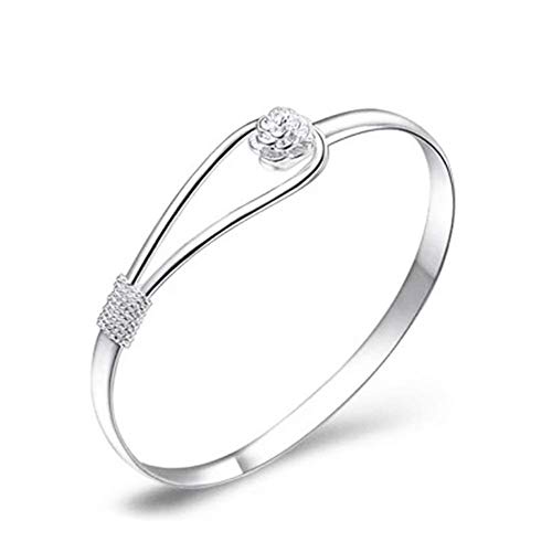 925 Sterling Silber Armband - Elegantes Clip-Stil Knopf-Stil Florales Design Klassisches Schmuck für Damen Mädchen - Nützlich und Praktisch