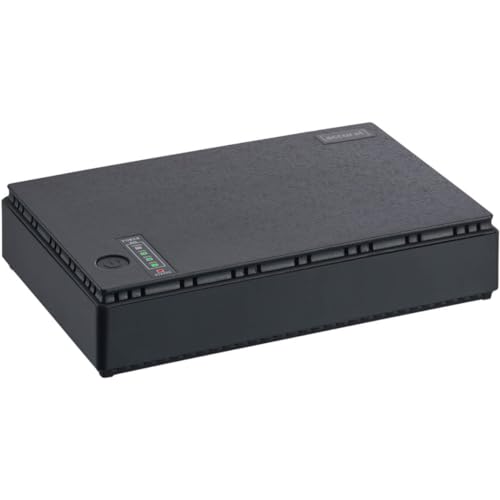 Accurat USV Mini UPS Unterbrechungsfrei Stromversorgung -18W, 25,6Wh, 8000mAh, 5V, 9V, 12V DC, POE 15V/24V, USB A, LED - Batterie Backup, LifePO4 Powerbank zum Laden von Smartphones, Tablets
