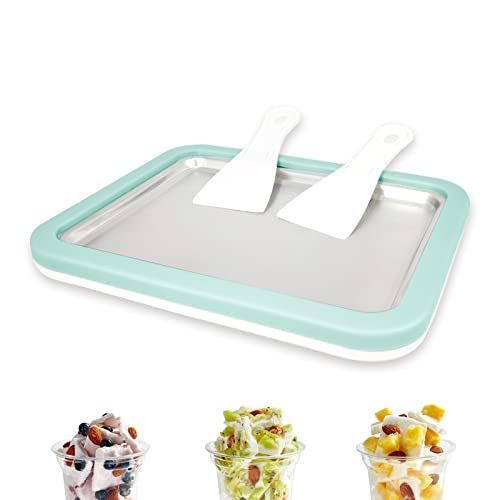 climafusion Eisplatte Eis Rolls zum Eis Machen DIY, Ice Cream Machine rolls maker mit 2 Spateln, Gelato Eis Rollmaschine für Kinder Familie Grün