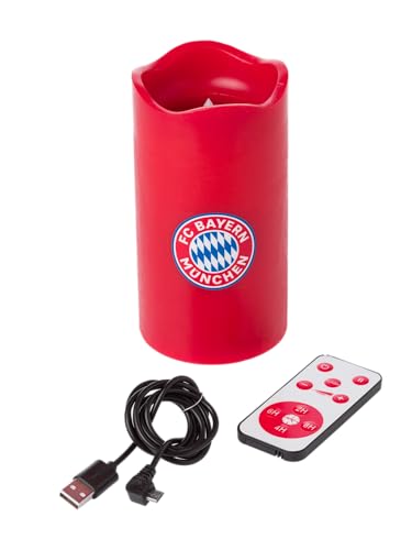 FC Bayern München LED Kerze mit Leuchtfunktion Rot I Fußball