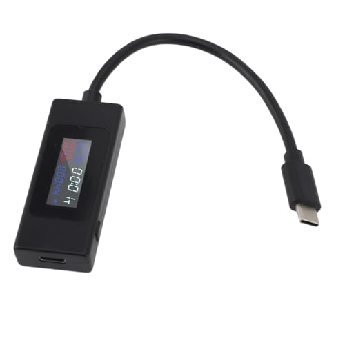 USB C -Tester, Farbenfrohe LCD -USB -C -Tester, USB C -Leistungsmesser, Bidirektionale Tests Zur Überwachung des Ladungsstatus Vom Typ C C, Timer, MAH und WH -Tests