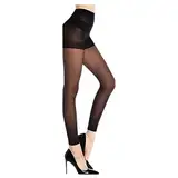 Generisch 2025 - Damenmode, lässig, transparente Leggings ohne Fuß, dünne Strumpfhosen Strumpfhose Netz Hautfarben (Black, XL)