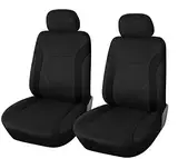 Upgrade4cars Auto-Sitzbezüge Vordersitze Schwarz | Auto-Sitzschoner Set Universal für Fahrersitz & Beifahrer | Auto-Zubehör Innenraum