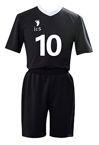 QYIFIRST Inarizaki High School Volleyball Club Rintarou Suna No.10 Jersey Set Volleyballverein Team Trikot Uniform Cosplay Kostüm Schwarz 3XL