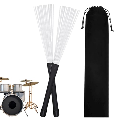 Trommelbürsten, Trommeldrahtbürsten | 2x Gummihandle Retractable Drahttrommelbürsten,Anfänger Musikinstrumentenzubehör mit Gummigriff für die Probe, Klassenzimmer