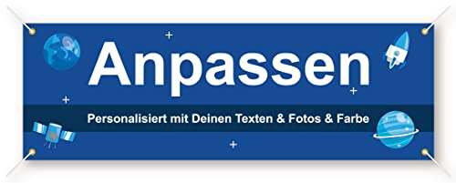 225 x 75 cm Werbe Poster Geburtstags Banner (ohne Seil) - personalisiert mit Deinen Texten & Fotos