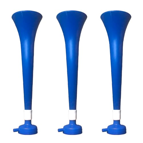 FUN FAN LINE - Packung x3 Kunststoff Vuvuzela Stadion/ungiftig Fußball Horn. Zübehor für Fußball- und Sportfeiern. Sehr Lautes Lufthorn für Animation. (Griechenland)