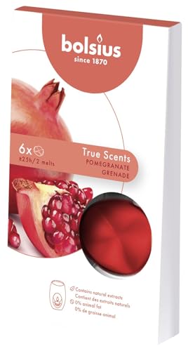 Bolsius, True Scents, bunte Duft-Wachspads, Rot, Standard, 6 Stück