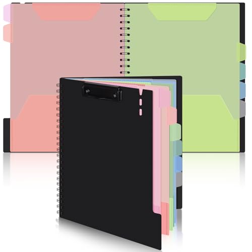 Uquelic Poly-Projekt-Organizer mit 12 Fächern, mehrere Taschen, Organizer mit Taschen, Ordner (Macaron-Farbe, A4)