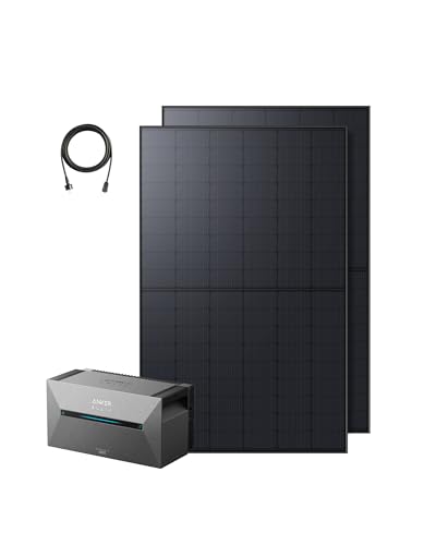 Anker SOLIX Balkonkraftwerk mit Speicher (890W | 1600Wh), Solarbank 2 E1600 Plus 1600Wh Speicher für Balkonkraftwerk, 2x RS40T Topcon Solarpanel (445W), 9,6kWh Kapazität, Plug&Play Installation