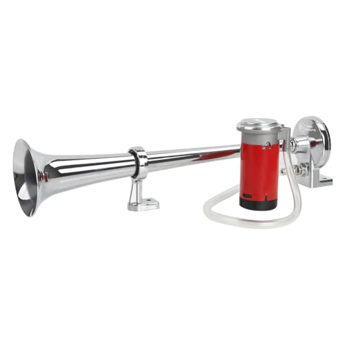 Rupse Hupe Luft Horn Kit, Lufthorn Drucklufthorn auto Horn mit Kompressor 12V für PKW LKW Booten Motorrädern (Silber)