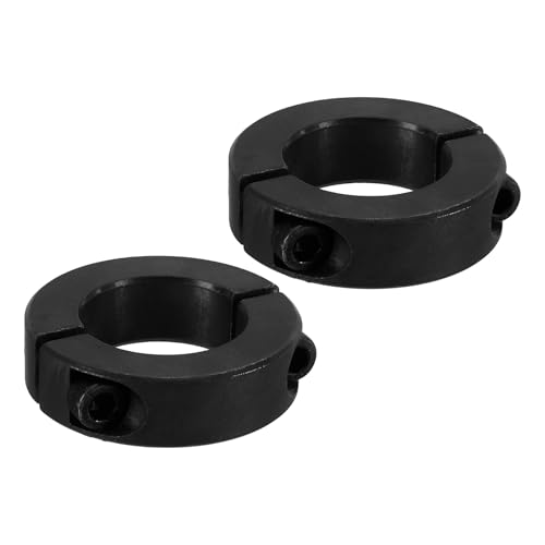 PATIKIL Geteilte Stellringe 32mm Langweilige 54mm OD 15mm Dicke, 2er Pack 45#Aluminiumlegierung Tiefenanschlagringe Klemm mit Gewindestift für die Maschinenbauindustrie, Schwarz