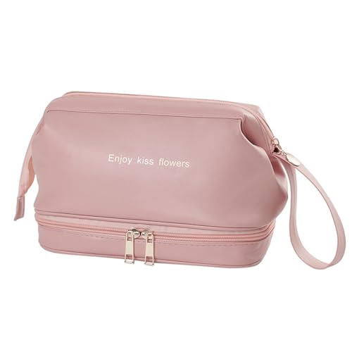 Ronoza Doppellagige Kulturbeutel Damen, Make up Bag, Cosmetic Bag, Schminktasche, Kosmetiktasche Damen, Schminktasche Groß, Make up Tasche, Toiletttasche Frauen, Reise Kosmetiktasche, Makeup Bag