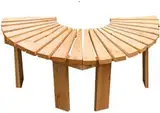 Halbrunde Gartenbank aus Holz, korrosionsbeständig, Massivholz, gebogener Sitz für Terrasse, Park und Balkon