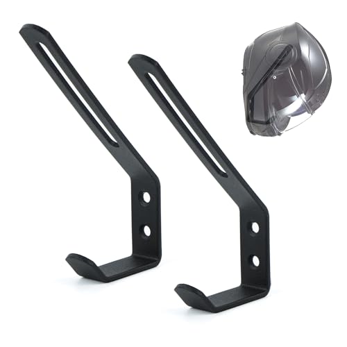 Helm Halterung Wand, 2 Stück Helmhalter Edelstahl, Halterung für Motorradhelm, Helmhalterung Wand für Aufhängen von Motorradhelm, Jacket, Handschuh, Schwarz