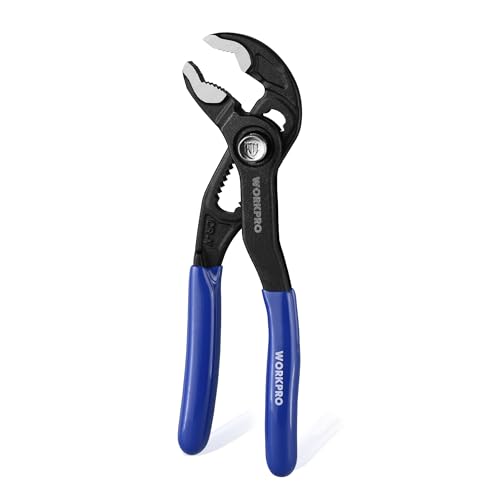 WORKPRO Profi Wasserpumpenzange 127mm, aus Cr-V Stahl, Rohrzange, Verstellbar Schnellspanner, mit Rillen-Gleitgelenk, Max. Öffnung: 25mm, für Heim- und Industrie-Reparaturen