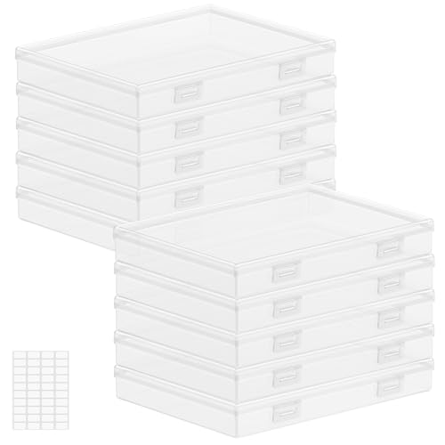 Lifewit Fotoaufbewahrungsbox 13 x 18 cm Fotoetui, 10 innere Fotohalter, durchsichtige Fotoboxen zur Aufbewahrung, Foto-Organizer aus Kunststoff für Saatgut, Karten, Handwerk, Aufkleber