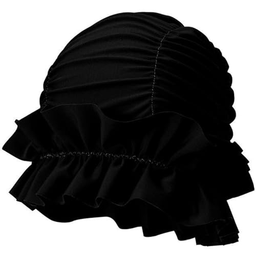 Cndiyald Schwimmkappe für Frauen, 10x9 '' Nylon -Schwimmkappe für Frauen, Plissierkanten, Damenbaden