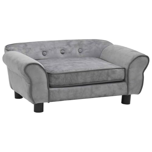 vidaXL Hundesofa Grau 72x45x30cm Plüsch Hundecouch Hundebett Haustiersofa