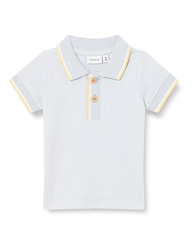 NAME IT Baby-Jungen NBMJASIO SS Polo TOP Poloshirt, Dusty Blue, 62