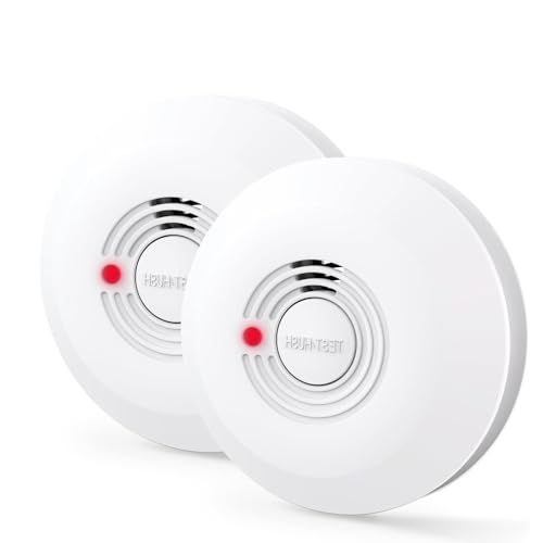 ZYTA Rauchmelder 10 Jahre Batterie, Feuermelder für den Heimgebrauch, LED-Indikator Große Test-/Stille-Taste, EN 14604 Norm (2-Pack)