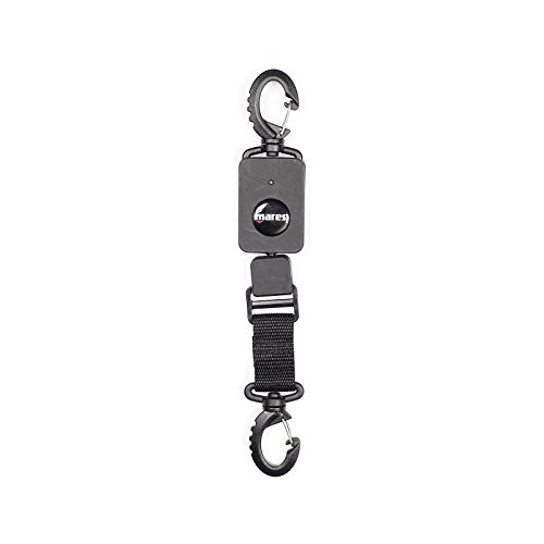 Mares Erwachsene Standard Retractor Edelstahl with Lock Befestigung, Black, One Size