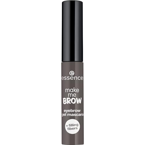 essence cosmetics make me BROW eyebrow gel mascara, Augenbrauen, mit Füllfasern, Nr. 04 Ashy Brows, braun, definierend, gelig, vegan, Mikroplastik Partikel frei, Nanopartikel frei (3,8ml)