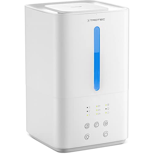 TROTEC Luftbefeuchter B 3 E – Ultraschall Befeuchter mit Aroma-Diffusor – Räume bis 24 m²/ 60 m³, Luftreiniger mit Carbon-Luftfilter, UV-Lampe, weiß