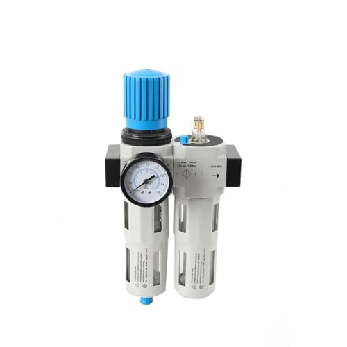 TABODD G 1/2 Luftkompressorfilter Wasserabscheider Öler, 2-teilig Wartungseinheiten Druckminderer Druckluftregler mit Manometer (G 1/2 / automatische Entwässerung mit Schwimmer)