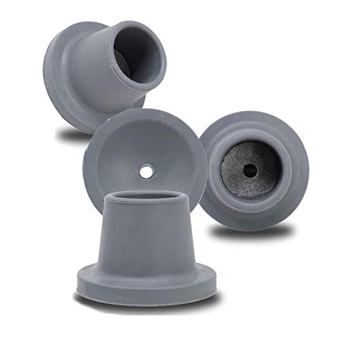 Ersatzfüße für Duschstuhl, Badesitz, Duschhocker und Transferbank, rutschfeste Duschbank und Wannenübertragungsbänke, Gummi-Saugnapffüße, Metalleinsatz verstärkt (3,8 cm Innendurchmesser, grau)