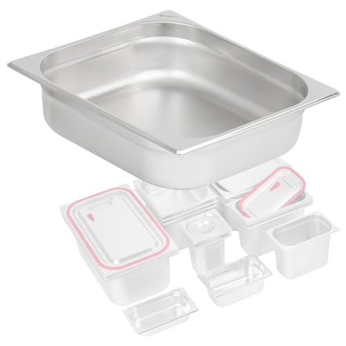 Mahlzeit GN Behälter 2/3 | Höhe 100 mm | Verschiedene Größen verfügbar | Edelstahl Gastronomiebehälter | Gastronorm Behälter, Gastronormbehälter, Wärmebehälter für Chafing Dishes