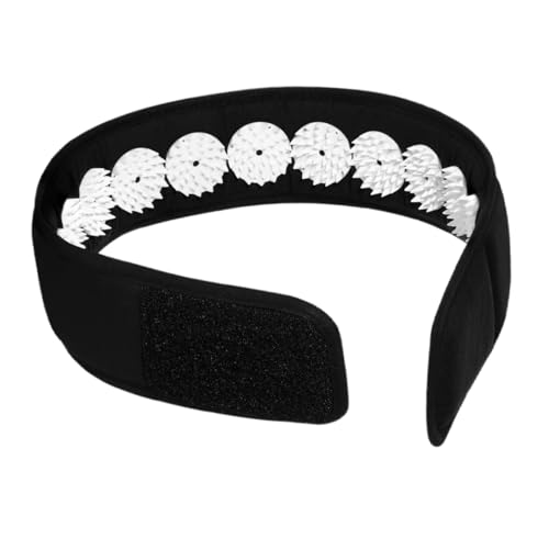 WRITWAA Akupunktur-Stirnband Massageband Tragbares Kopfband Wiederverwendbares Kopfband Yoga Kopfband Komfortables Kopfband Yoga Stirnband Kopfmassagegerät Akupunktmassagegerät Abs Black