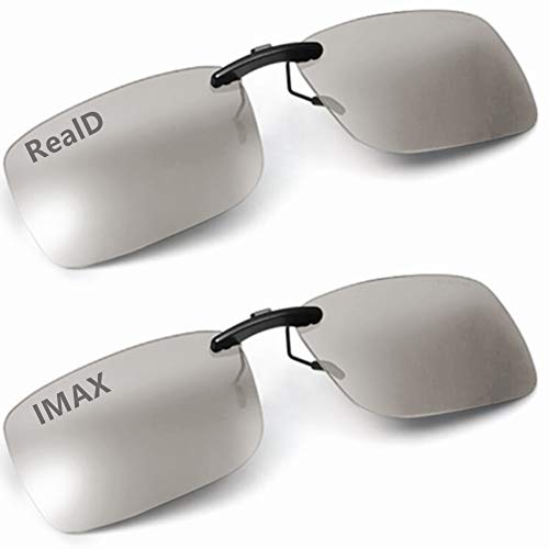AoHeng Kino 3D Brille Clip für RealD IMAX Filme für Brillenträger,Leichter,Klarer,Heller(2 Stücke)