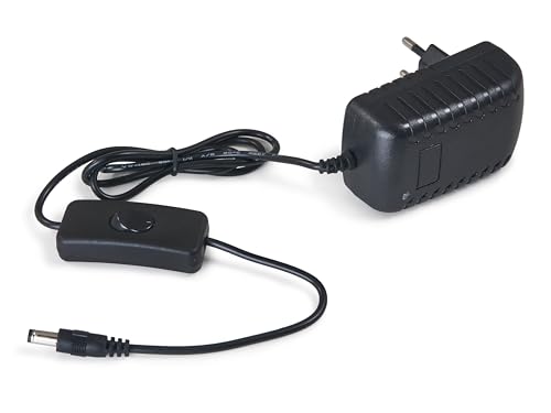 LED 12V 18W 1.5A Stecker Netzteil - Mit Schalter - Schwarz - Netzteil für LED-Streifen, Audiogeräte, elektronische Geräte - IP20 - Passive Kühlung - 82 x 50 x 34 [mm]