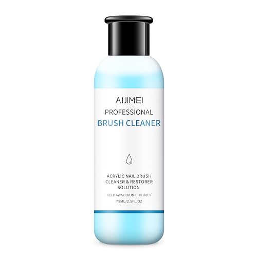 AIJIMEI Nail Systems Brush Cleaner 75ml,1pc Brush Cleaner Liquid,Acryl Pinselreiniger,Professioneller Nagel Pinselreiniger für Nail Art Pinsel
