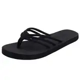 Harssidanzar Damen Flip Flops Sommer Strand String Sandalen Leicht mit Arch Support KL221EU,Schwarz,Größe 36