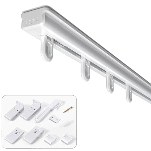 Sekey Gardinenstange Ausziehbar Gardinenschiene 1-läufig Alu-Vorhangschiene teleskopisch Vorhangstange Verstellbare Gardinenstange 70-120 cm