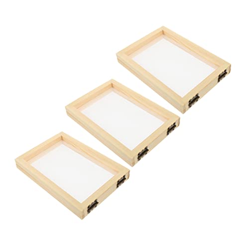 JEWEDECO 3 Teiliges Holzkunst Bilderrahmen Materialpaket, DIY Rahmen Kit, Rahmenherstellung, Papierherstellungsbedarf, Papierherstellungs Kits, Zellstoffmalerei, DIY Papierherstellungs