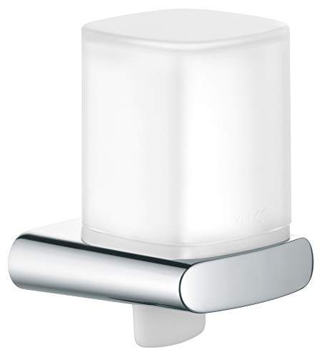 KEUCO Lotion-Spender Metall verchromt und Kristall-Glas, Inhalt nachfüllbar ca. 180ml, Seifenspender für Bad und Gäste-WC, Wandmontage, Elegance