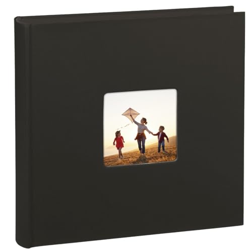 Hama Fotoalbum Jumbo 30x30 cm (Fotobuch mit 100 schwarzen Seiten, Album für 400 Fotos zum Selbstgestalten und Einkleben) schwarz