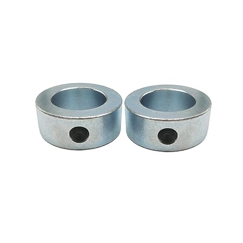 Vasemele Stellringe 2 Stück 20mm Stellringe Welle Wellensicherungen Wellenringe Stellring Achse Sackkarren Stellringe Welle Stahl Verzinkt mit M6 Innensechskantschrauben für Sackkarren Reifen