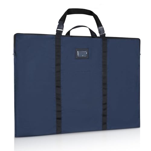 GNEGNI LIFE Künstler Portfolio Tasche, 300D Oxford-Stoff 61 x 91,4 cm Zeichenmappe mit Schulter und Tragegriff, Malmappen für Kunstwerke, für A1/A2 Skizzen, Zeichnungen, Gemälde, Poster (Dunkelblau)