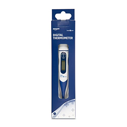 Amazon Basic Care - Digitales Thermometer, Blau