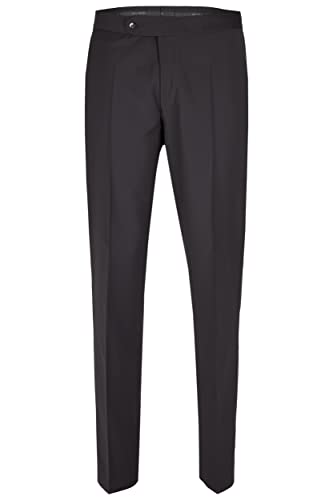 Wilvorst Smoking Hose Schwarz Slim Line mit Galon Schwarz 100% Schurwolle Größe 56