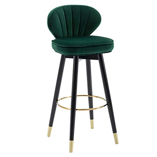 Drehbarer Barhocker Gegenhöhe mit Rückenlehne,Wohnküche und Esslokal Barhocker Flanell gepolstert,Elegante Goldene Fußstütze,Maximale Belastung 250 kg