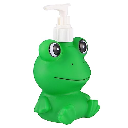 Cabilock Handwaschflasche- Kinder Seifenspender Cartoon Flaschenspender Leere Shampooflaschen (Grüner Frosch 300Ml)